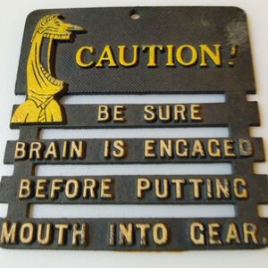 Humorous Yellow and Black Safety Wall Decor Sign